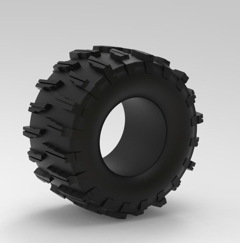 Mold for diecast dirt dragster rear tire 10 Scale 1 to 25 3D print model_8