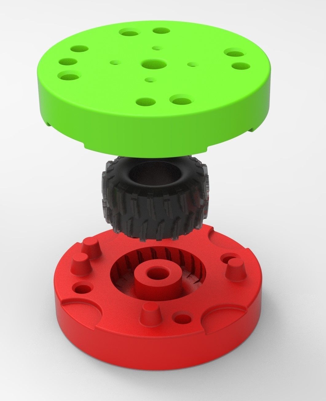 Mold for diecast dirt dragster rear tire 10 Scale 1 to 25 3D print model_1