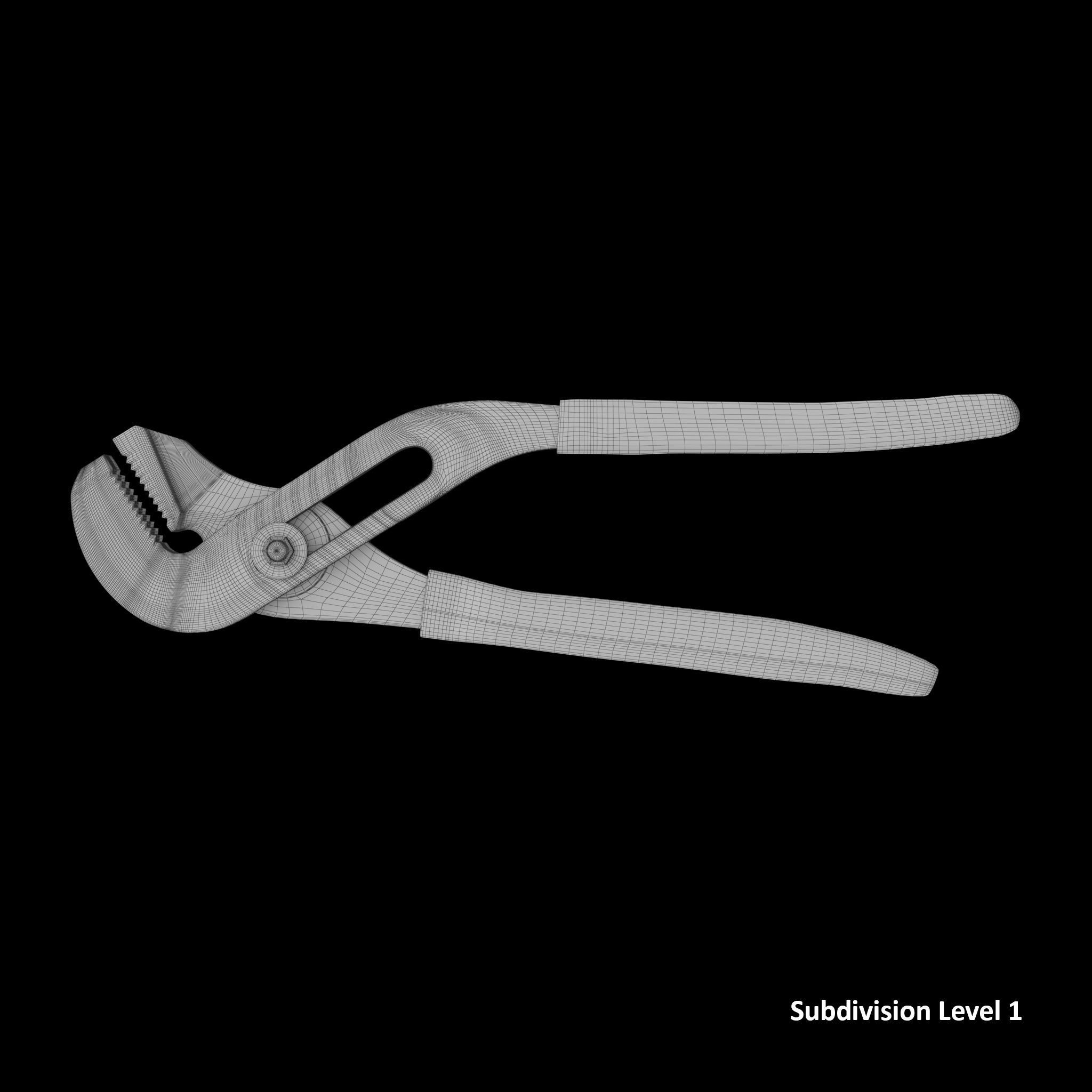 SO Adjastable joint pliers serrated jaws Low-poly 3D model_23