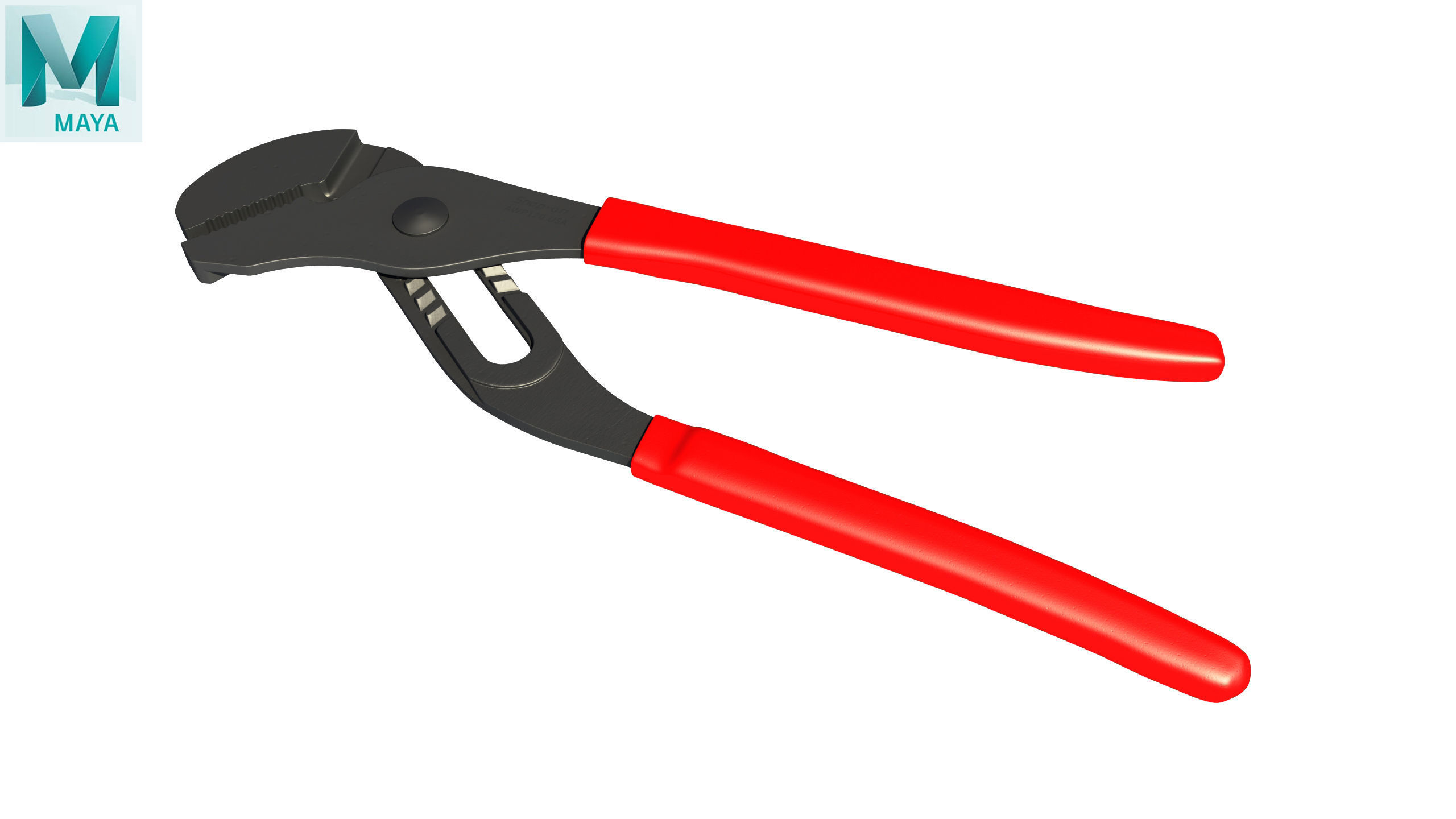 SO Adjastable joint pliers serrated jaws Low-poly 3D model_29