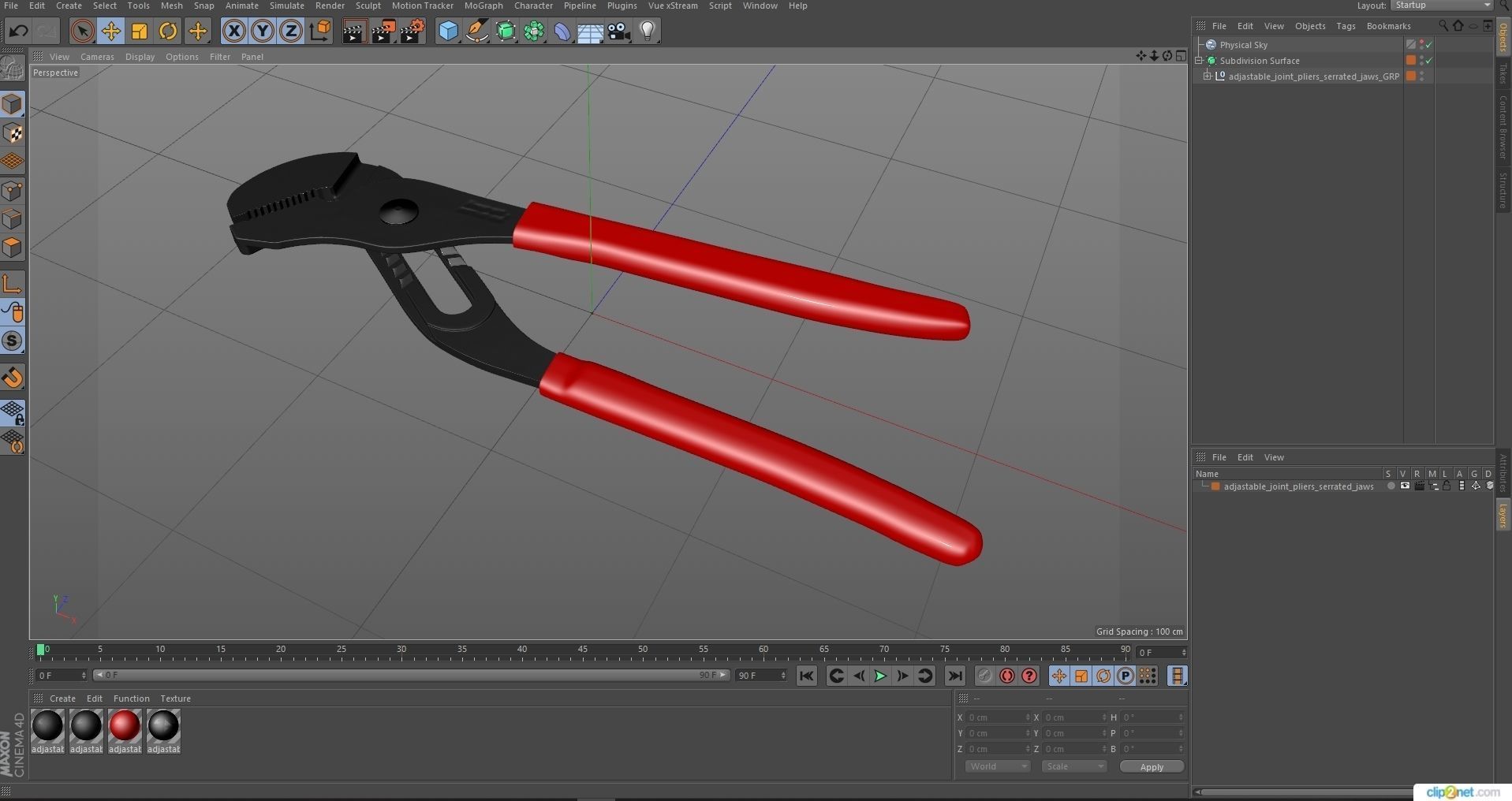 SO Adjastable joint pliers serrated jaws Low-poly 3D model_33