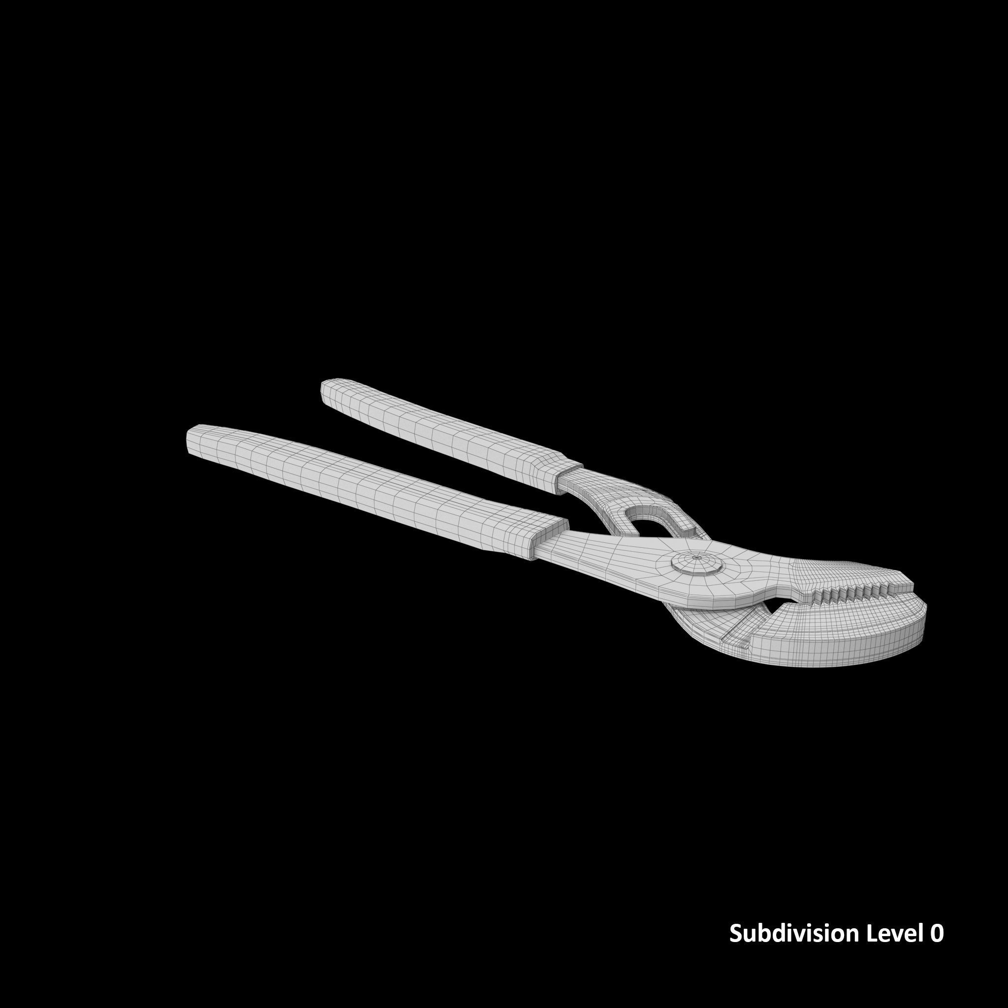 SO Adjastable joint pliers serrated jaws Low-poly 3D model_12