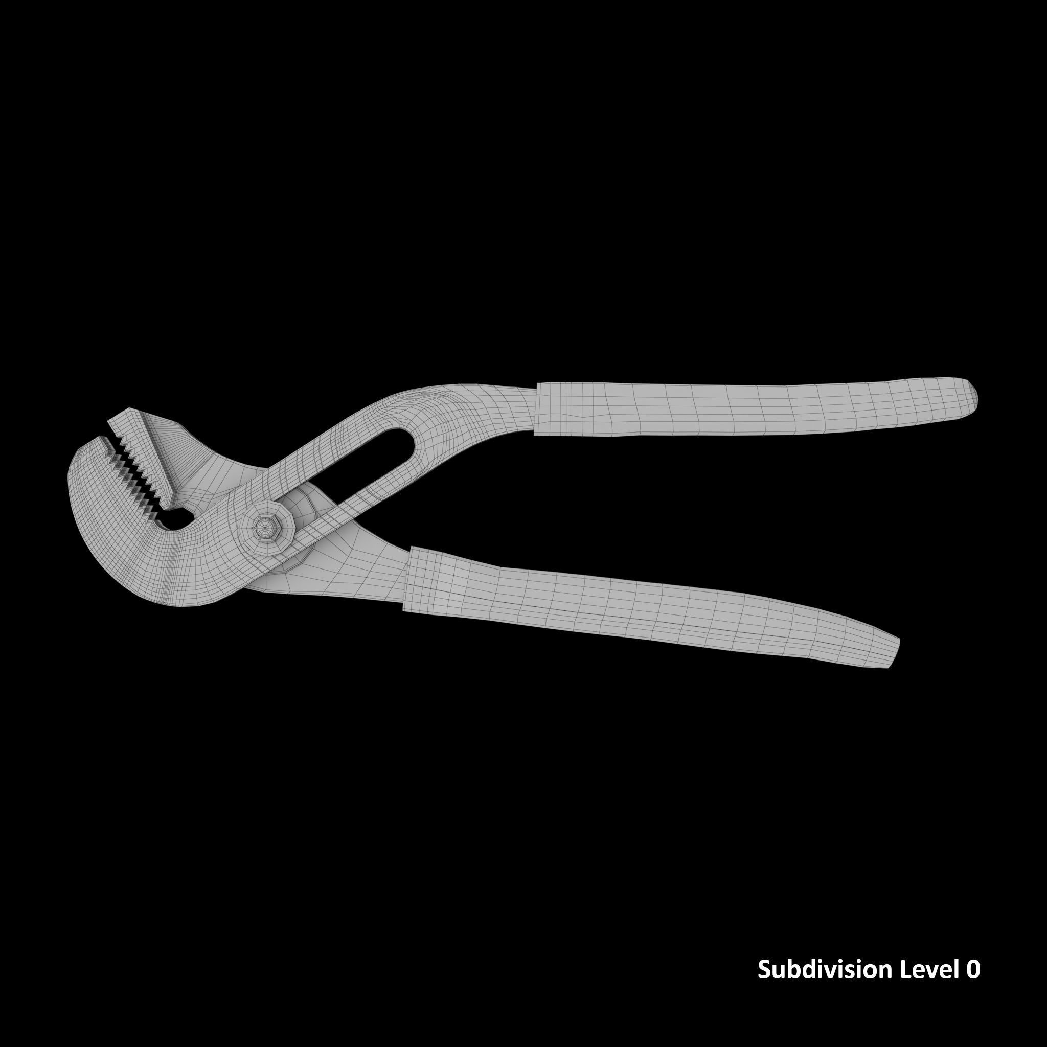SO Adjastable joint pliers serrated jaws Low-poly 3D model_22