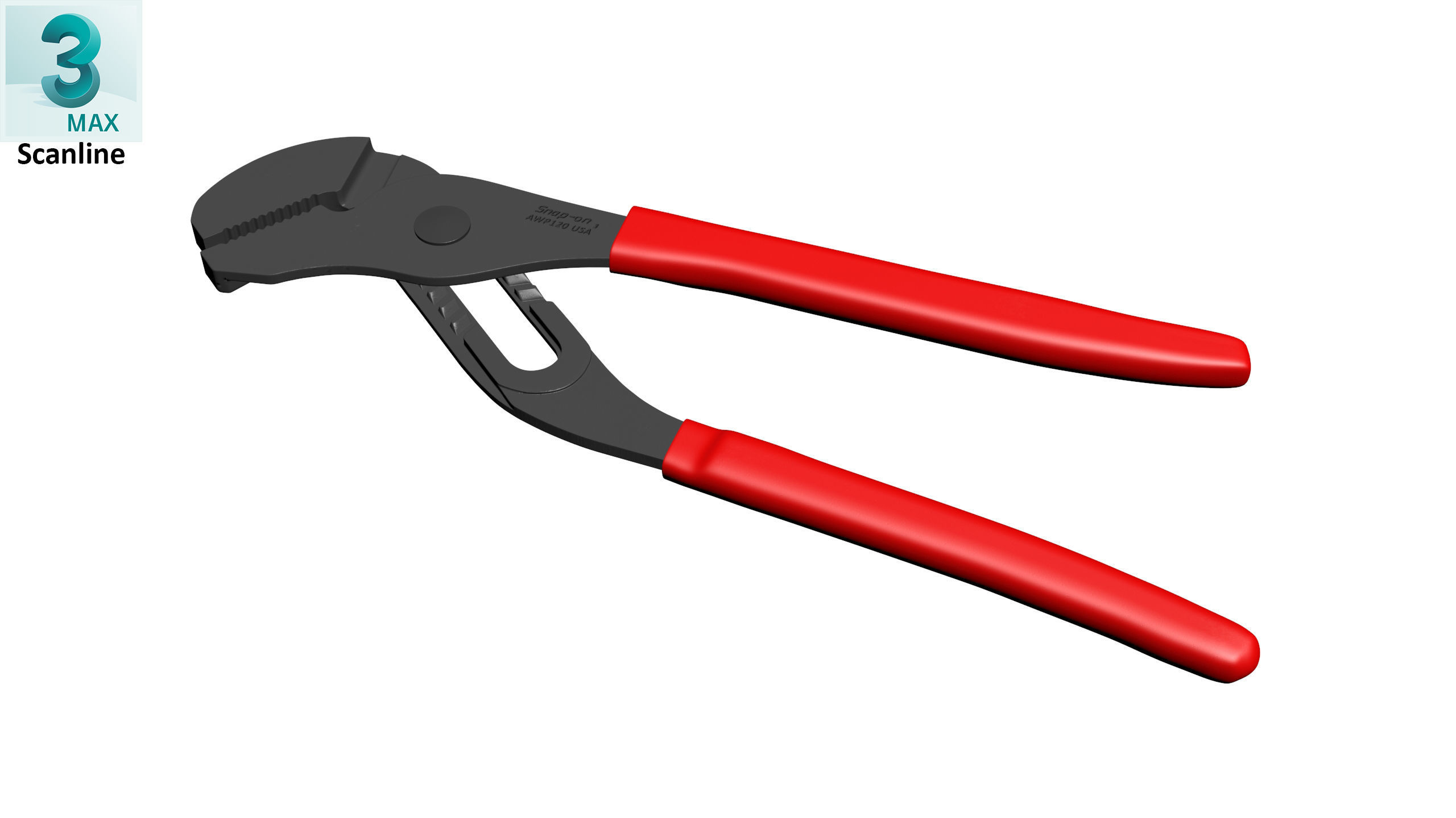 SO Adjastable joint pliers serrated jaws Low-poly 3D model_27
