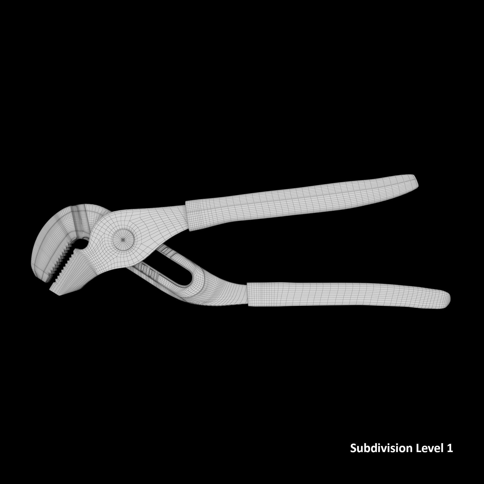 SO Adjastable joint pliers serrated jaws Low-poly 3D model_9