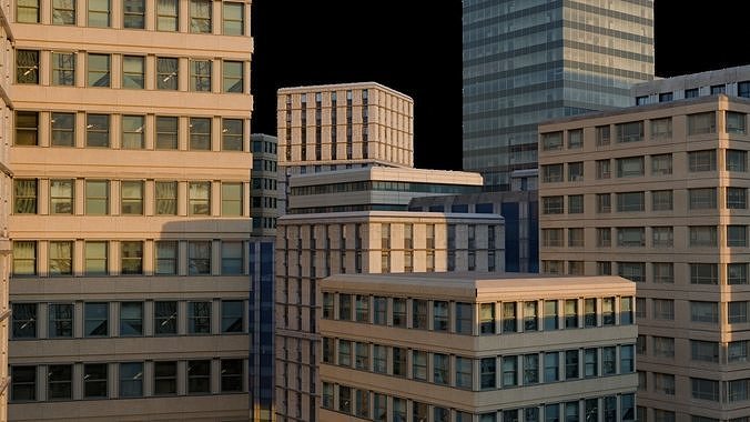 Ultra realistic buildings Low-poly 3D model 5