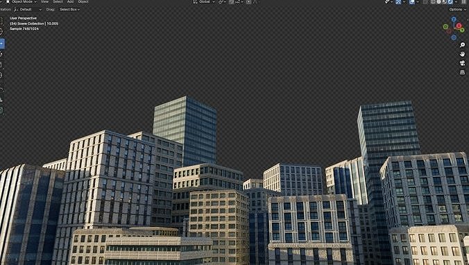 Ultra realistic buildings Low-poly 3D model 6