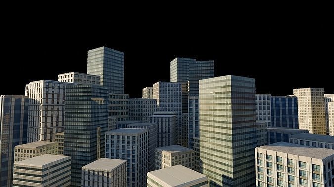 Ultra realistic buildings Low-poly 3D model 2