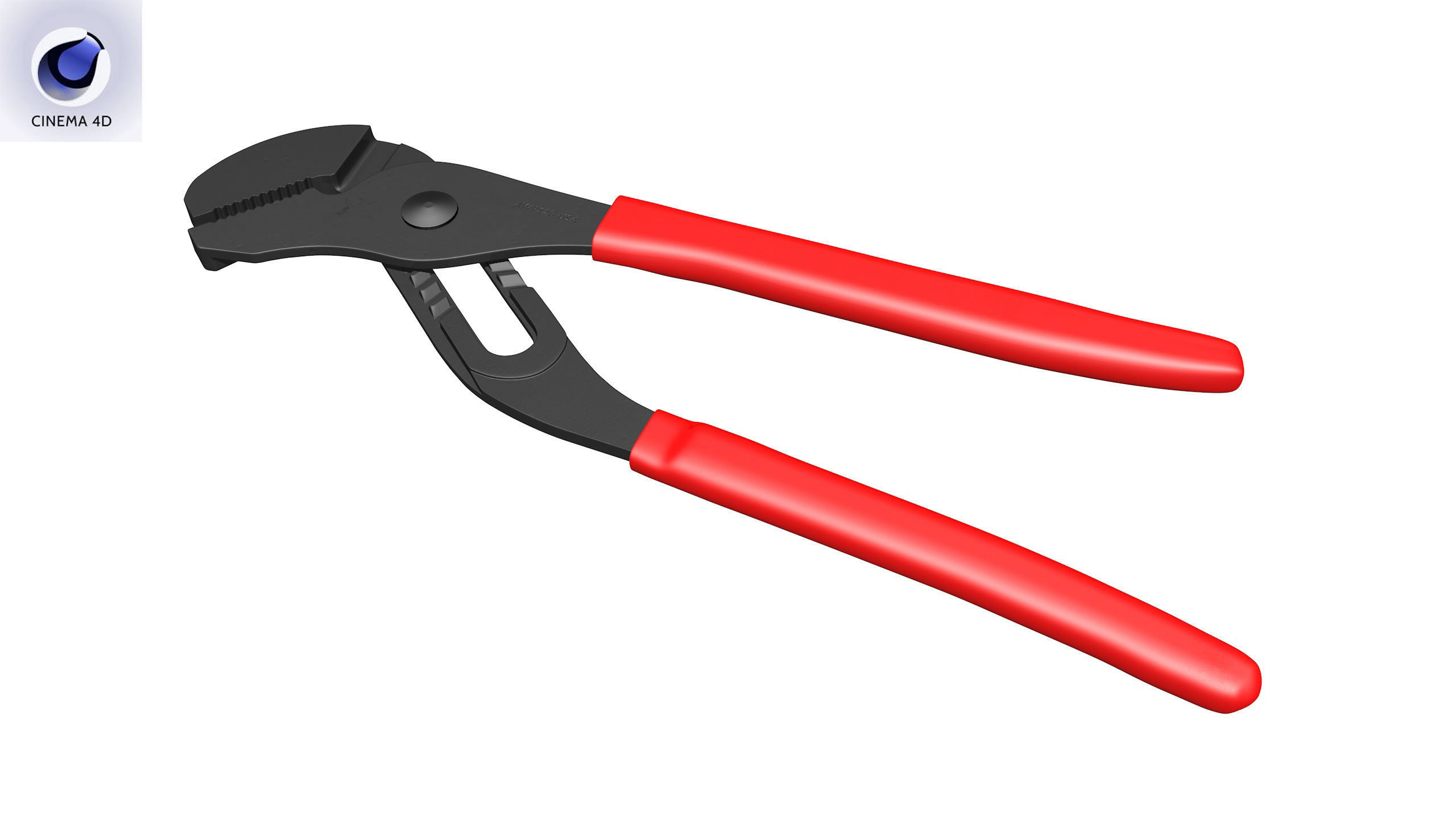 Adjastable joint pliers serrated jaws Low-poly 3D model_31