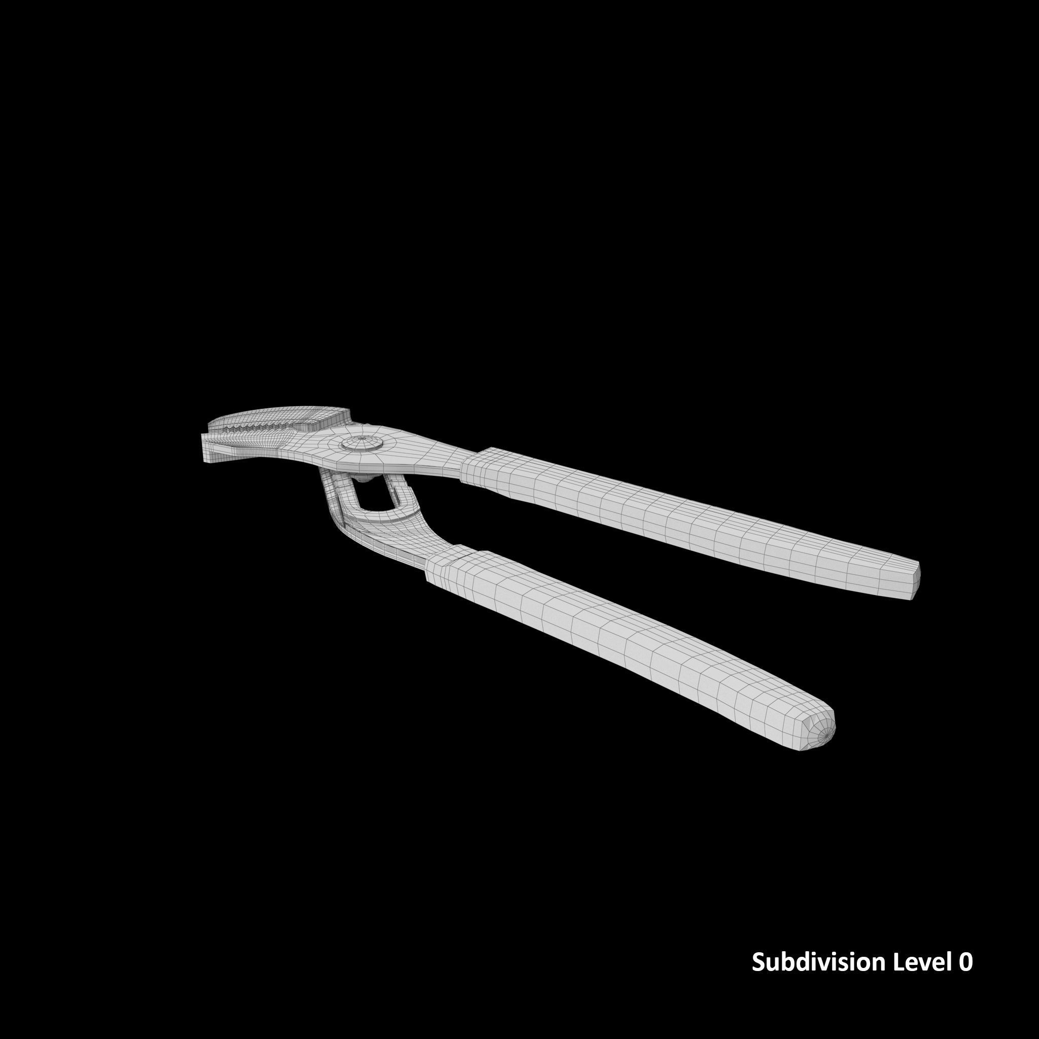 Adjastable joint pliers serrated jaws Low-poly 3D model_10