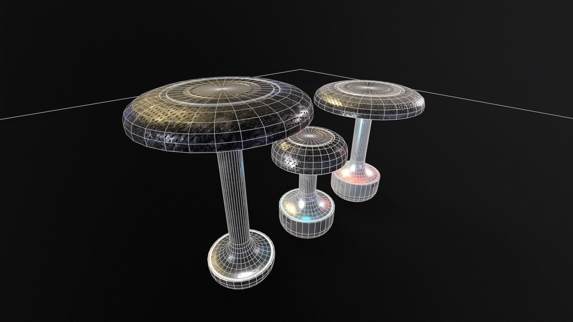 Sci-Fi Lamps Low-poly 3D model_9