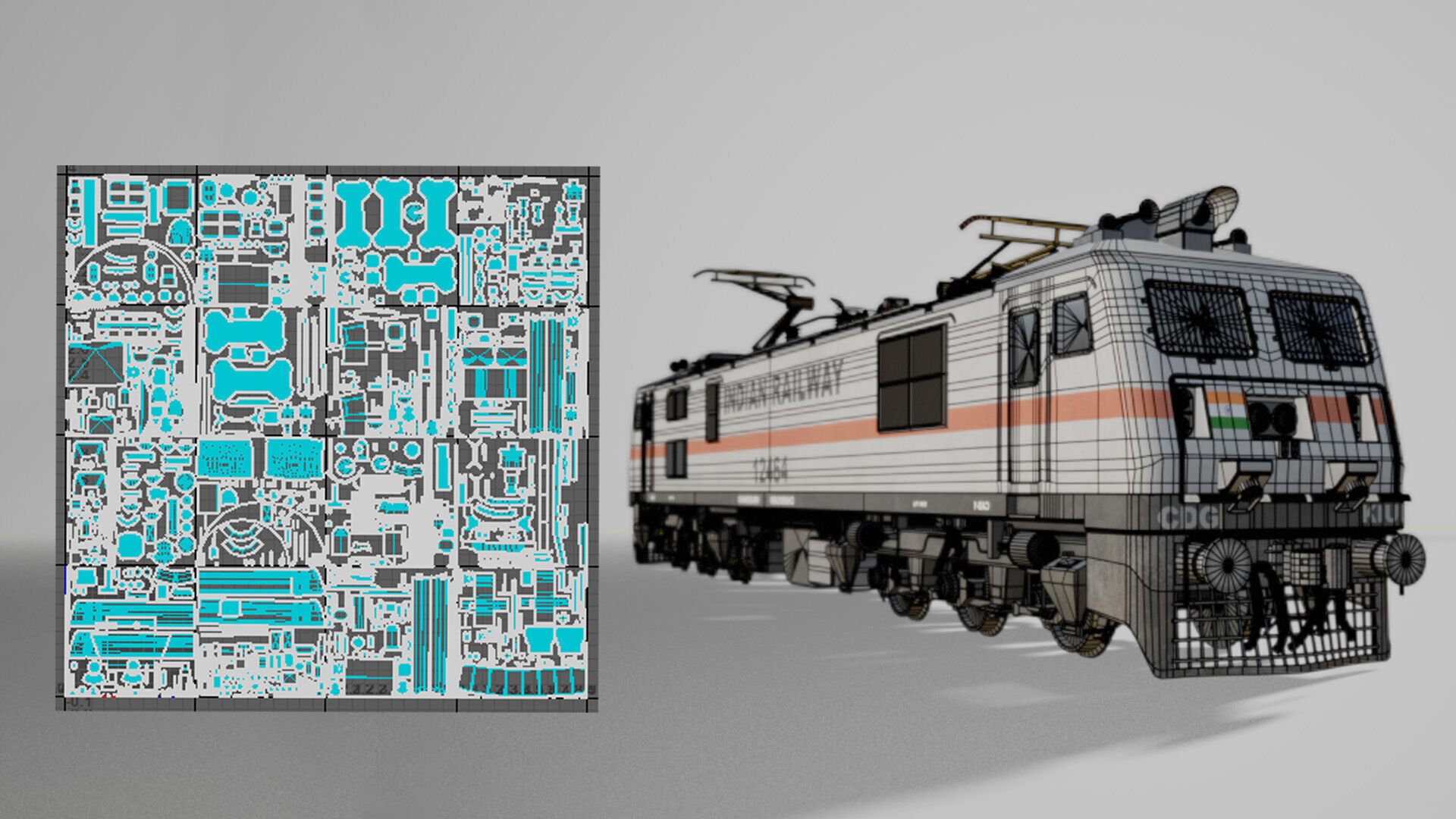 Indian Train WAG-9 3D model_2