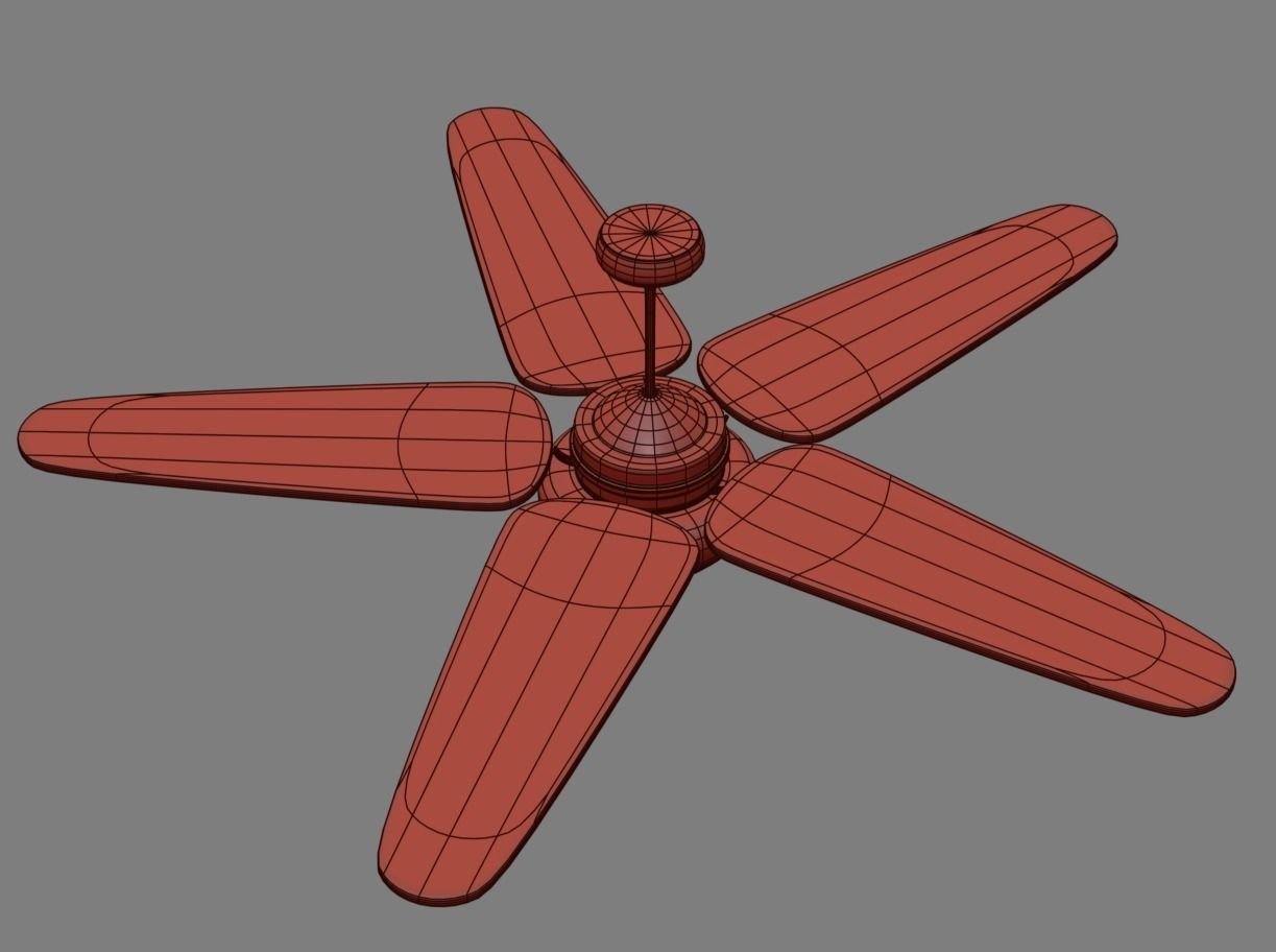 Ceiling Fan 03 Low-poly 3D model_3