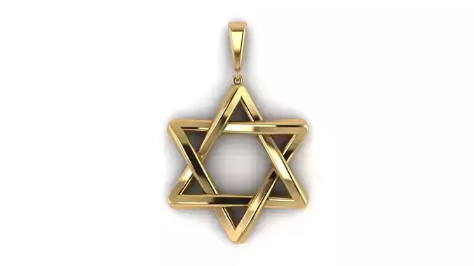 Star of David 25 mm Pendant Estrela de Davi 3D print model
