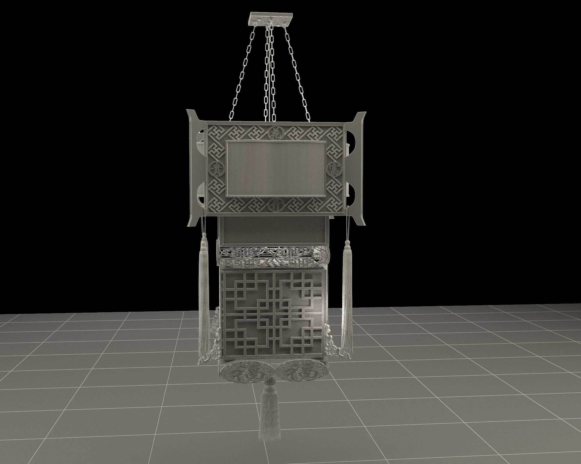 Chinese palace lantern 3D model_6