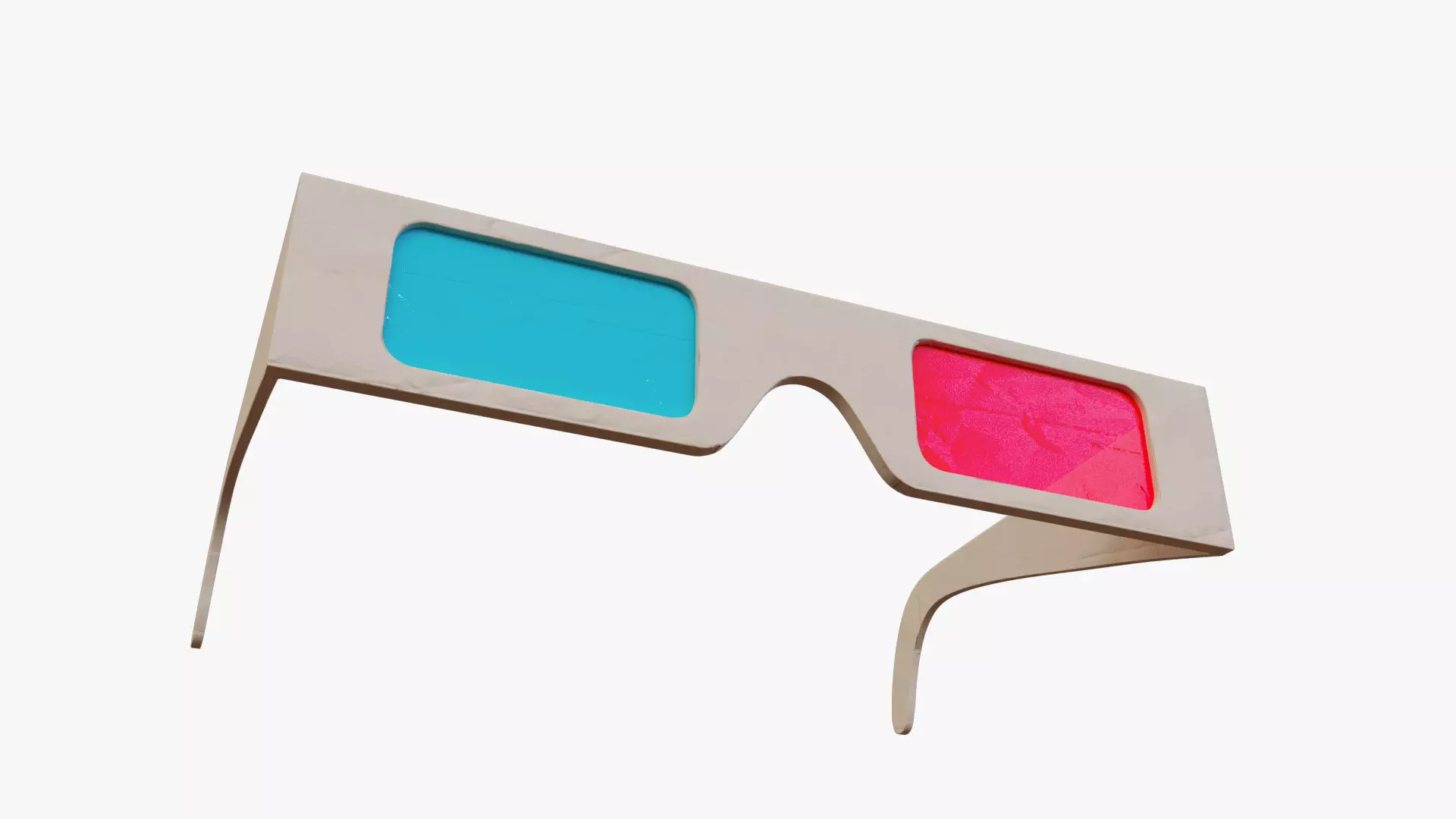 Anaglyph 3d glasses Low-poly 3D model_0