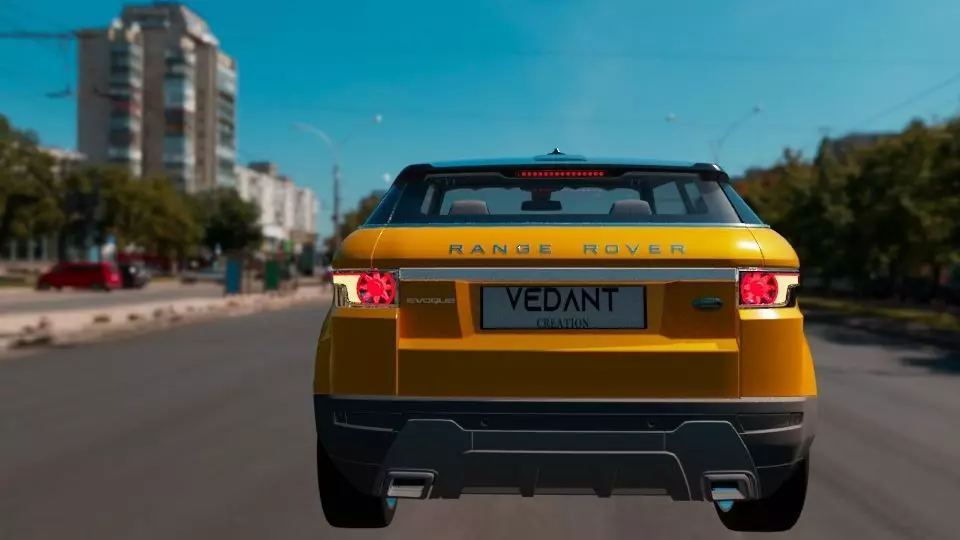 Yellow Range Rover Car  3D model_0