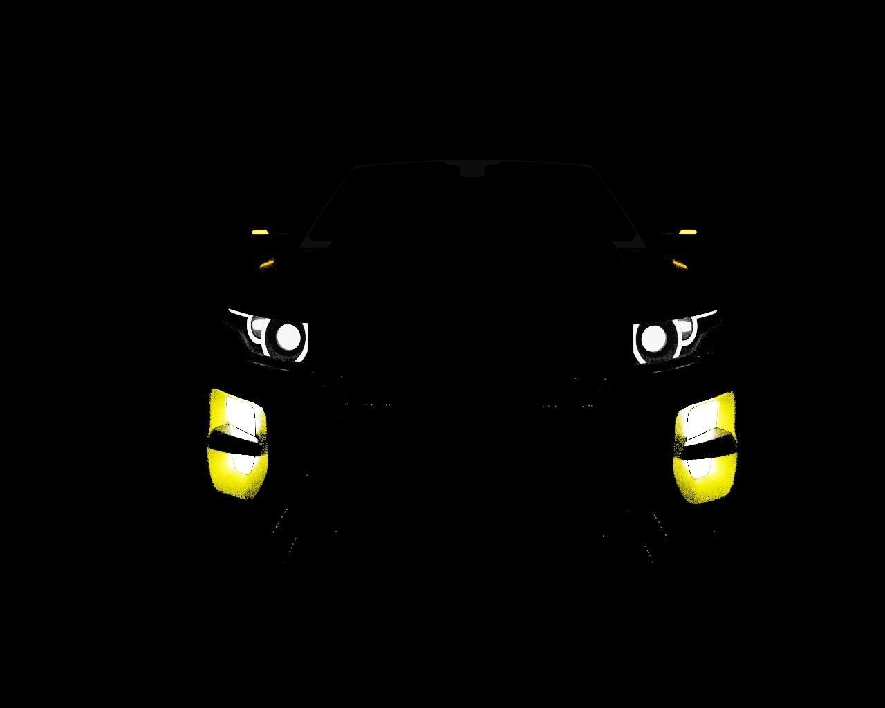 Yellow Range Rover Car  3D model_2