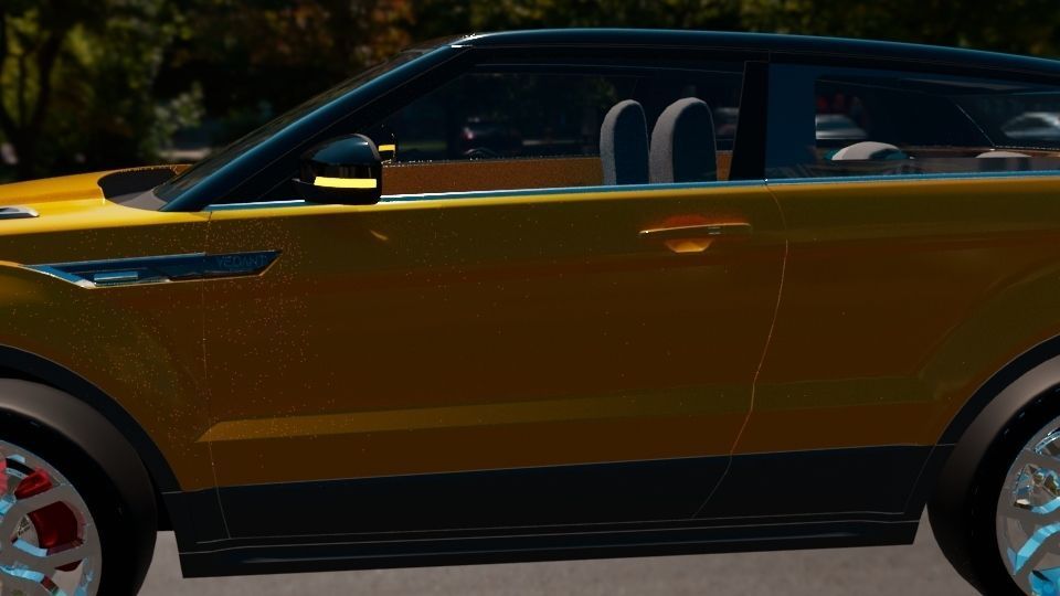 Yellow Range Rover Car  3D model_4