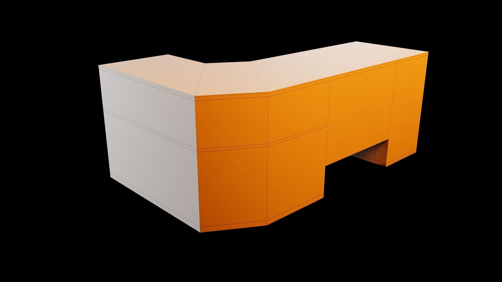 Computer Desk M02 3D model_5