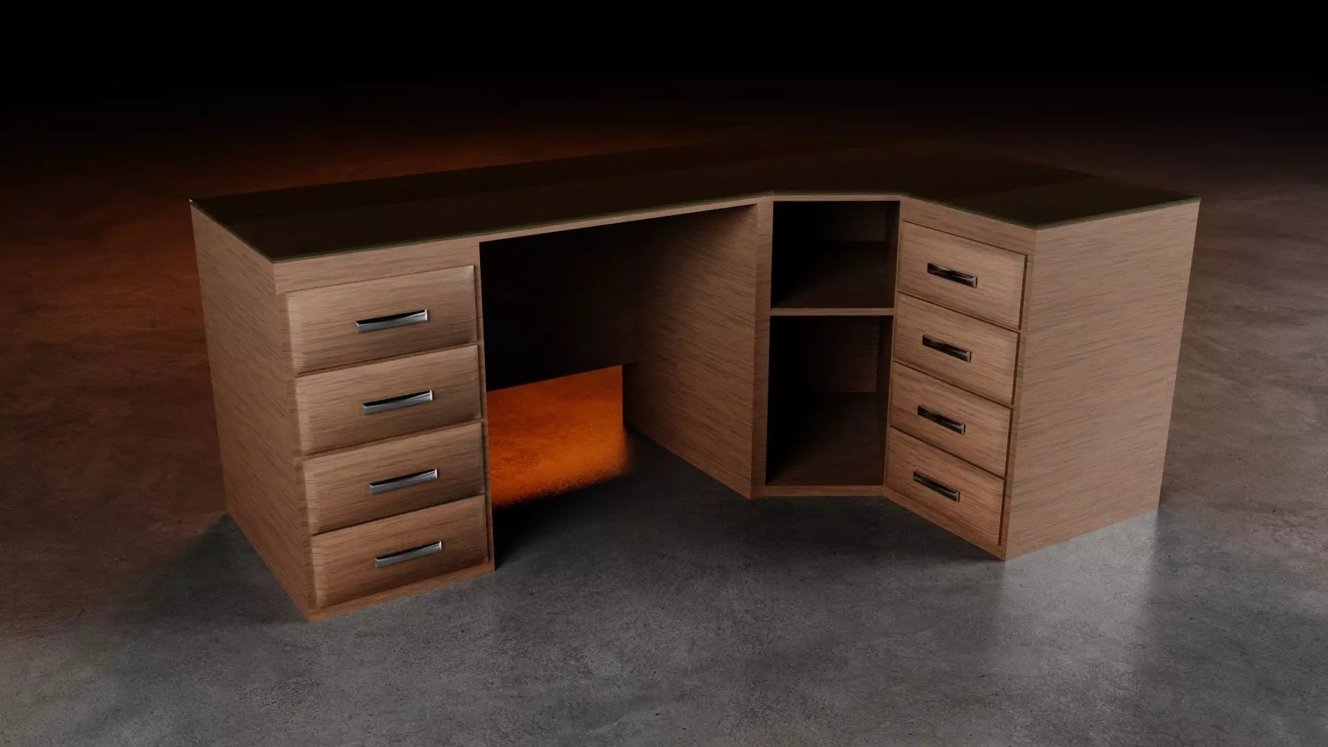 Computer Desk M02 3D model_0