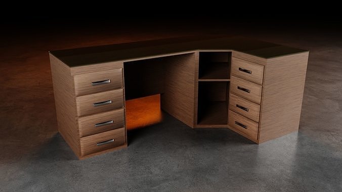 Computer Desk M02 3D model
