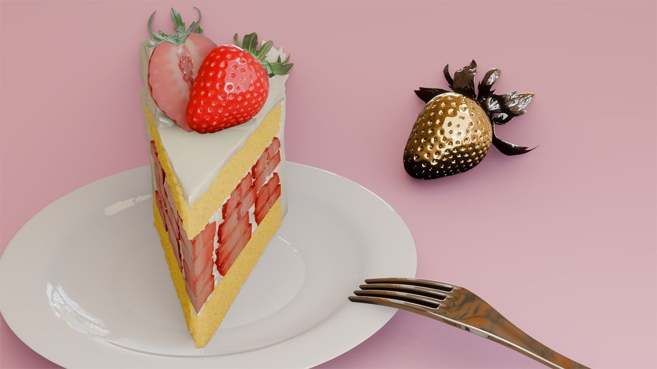Strawberry-Layercake 3D model_2