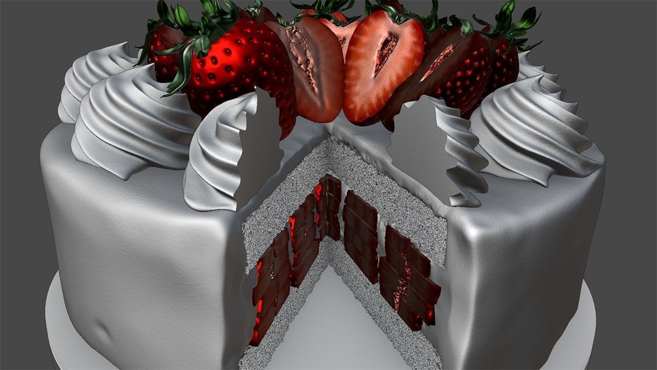 Strawberry-Layercake 3D model_9