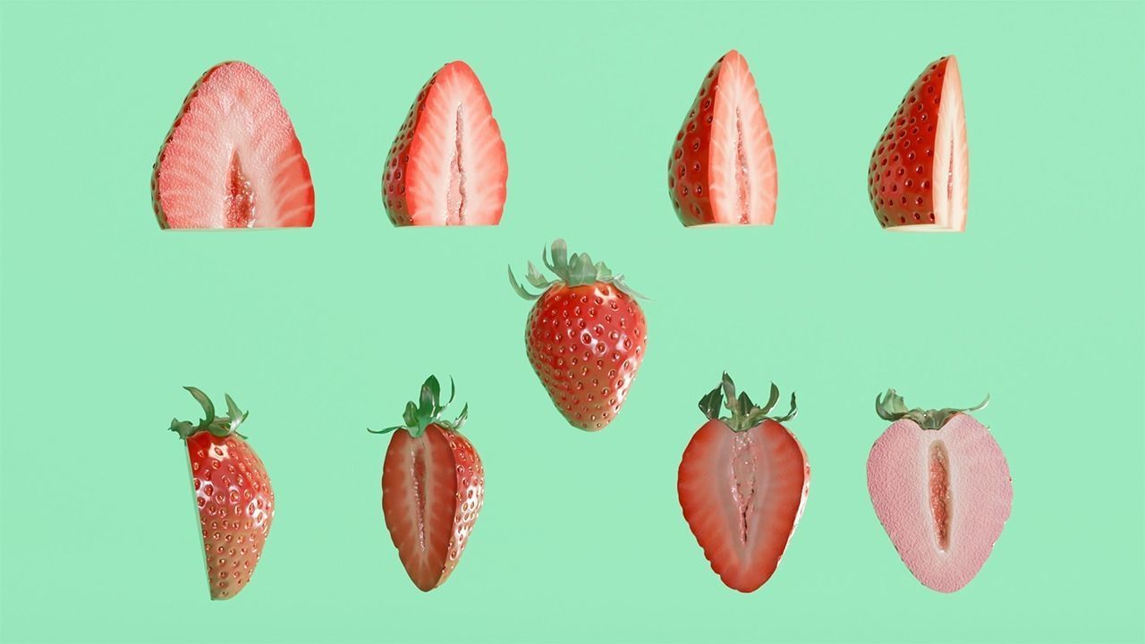 Strawberry-Layercake 3D model_4