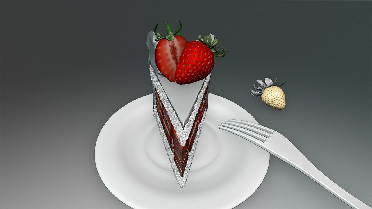 Strawberry-Layercake 3D model_8