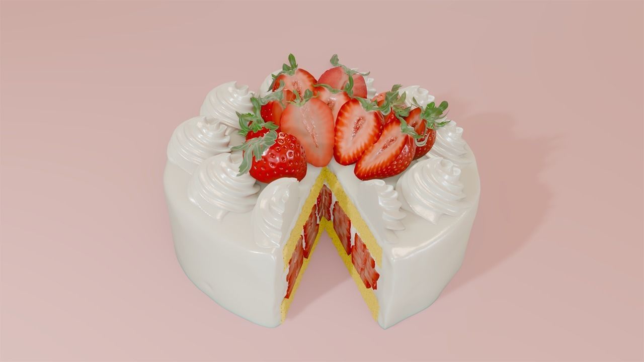 Strawberry-Layercake 3D model_3