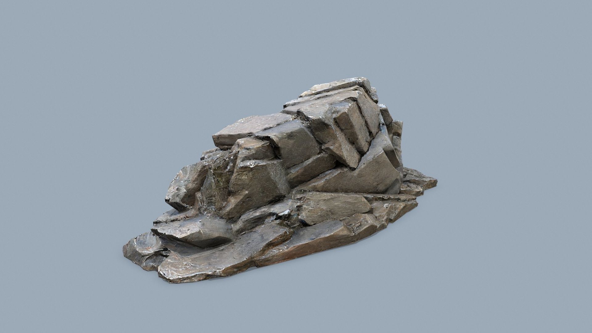 desert rocks Low-poly 3D model_4