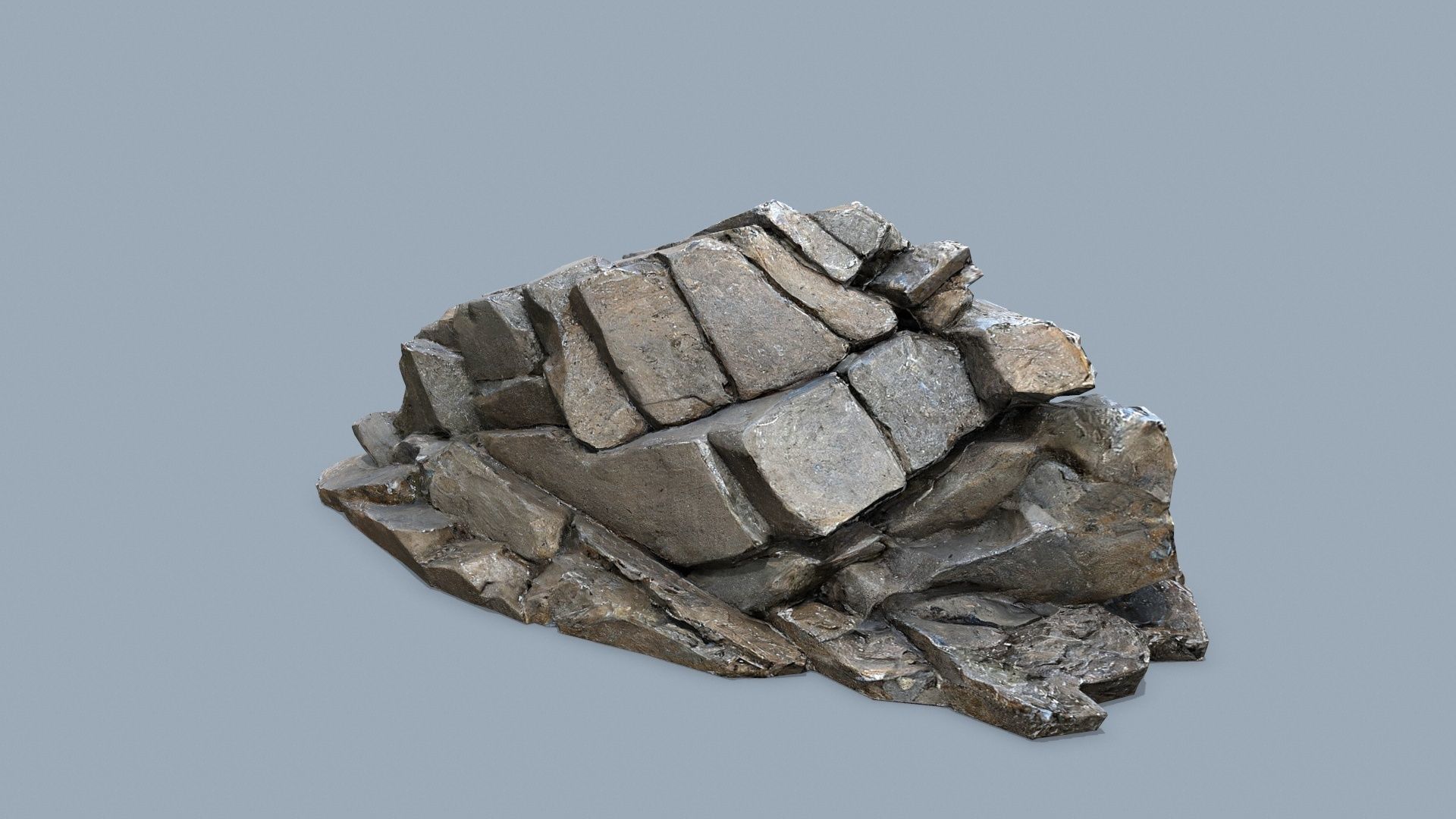 desert rocks Low-poly 3D model_1