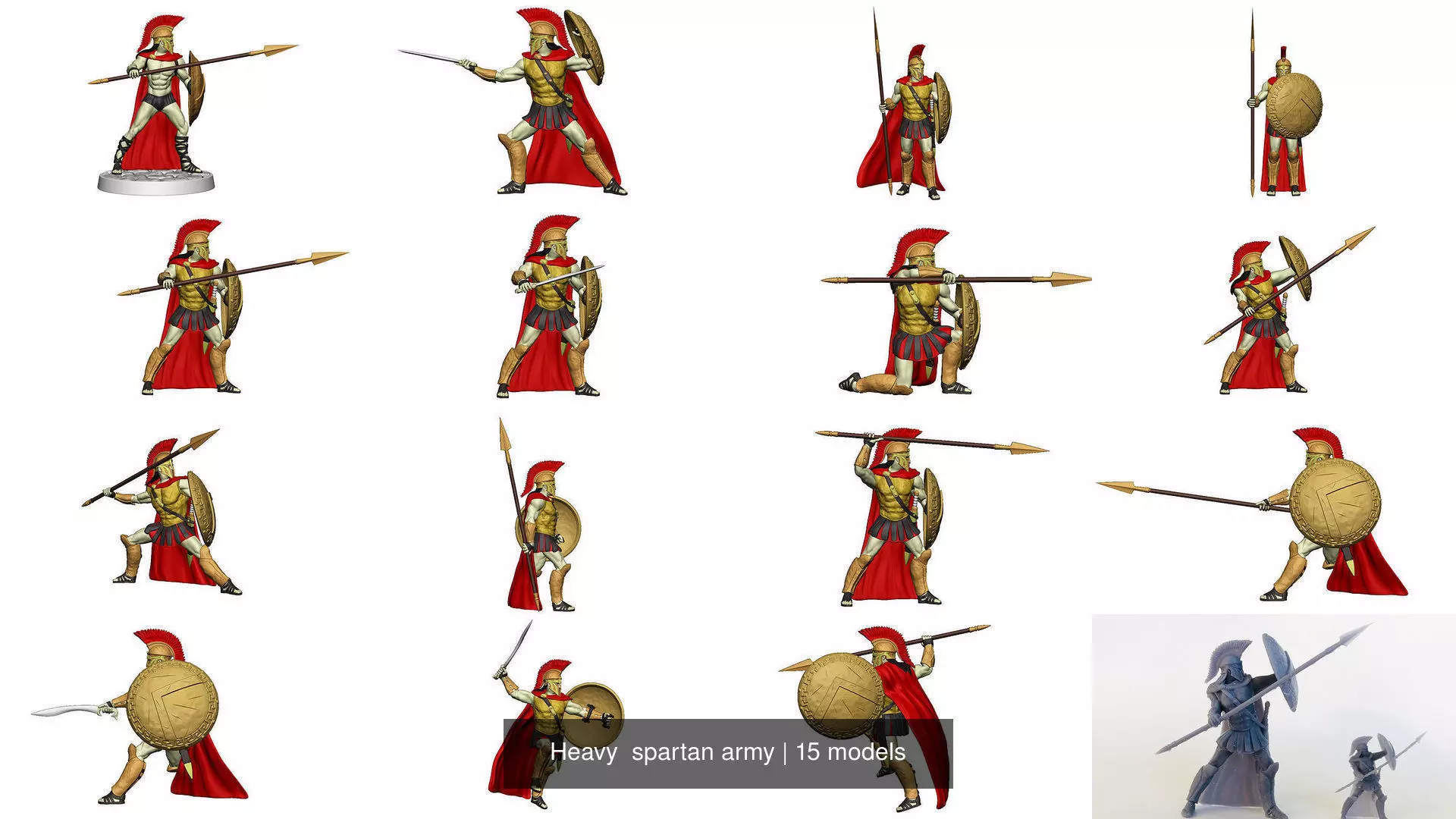 Heavy  spartan army 3D Model Collection_0