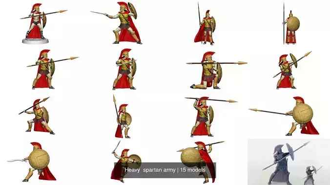 Heavy  spartan army 3D Model Collection