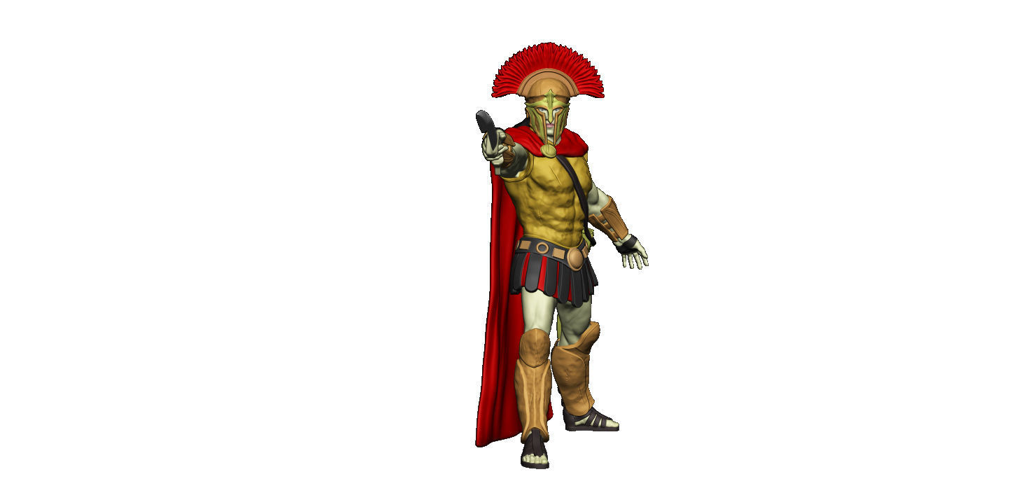 Spartan king 2 general 3D print model_17