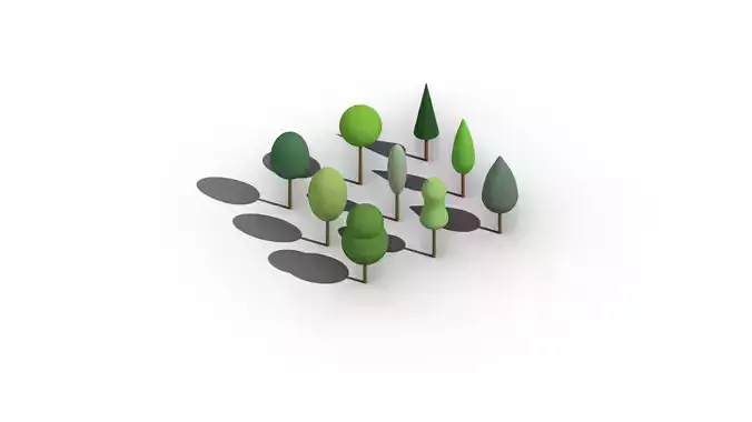 Abstract Trees - Set of 9 