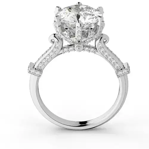 Central diamond engagement ring model