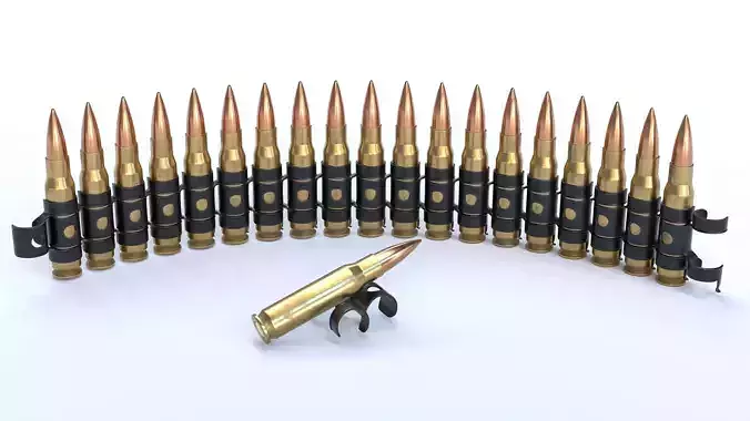 Linked  Ammo Nato Belt Low-poly 3D model