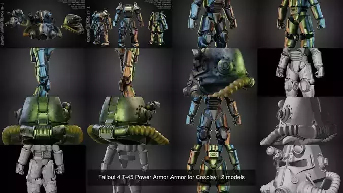 Fallout 4 T-45 Power Armor Armor for Cosplay