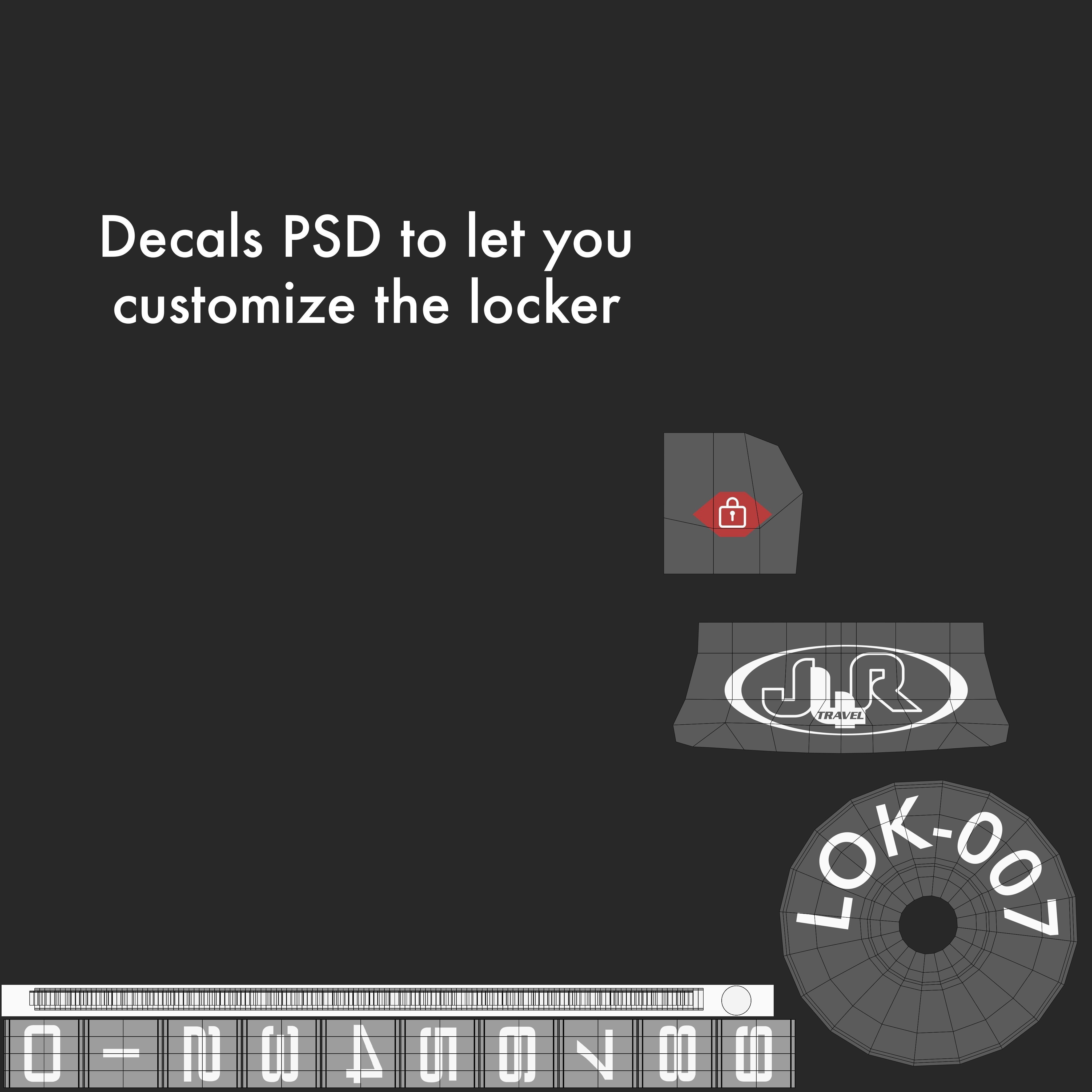 Luggage belt with locker 3D model_4