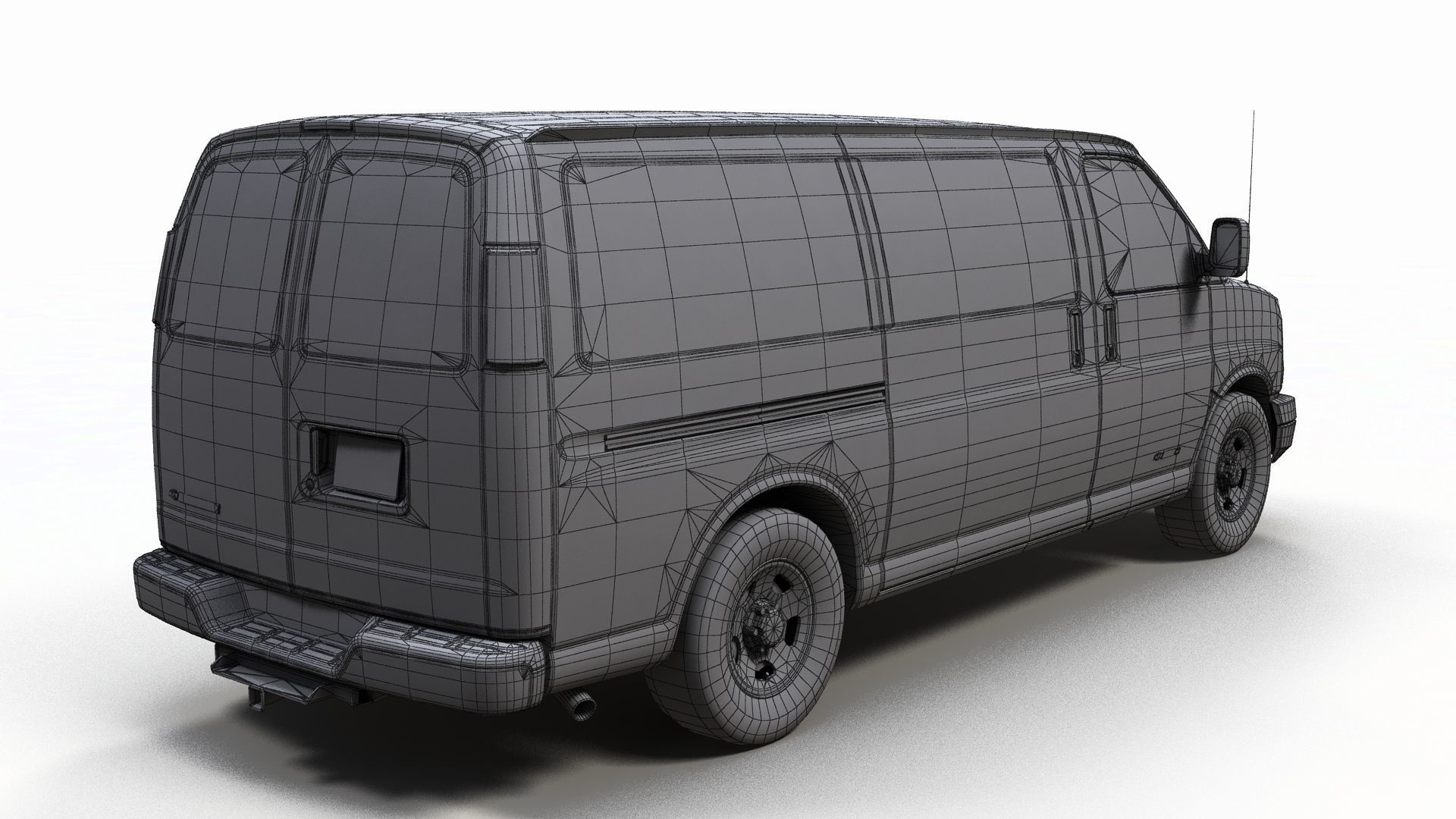 Express van Low-poly 3D model_9