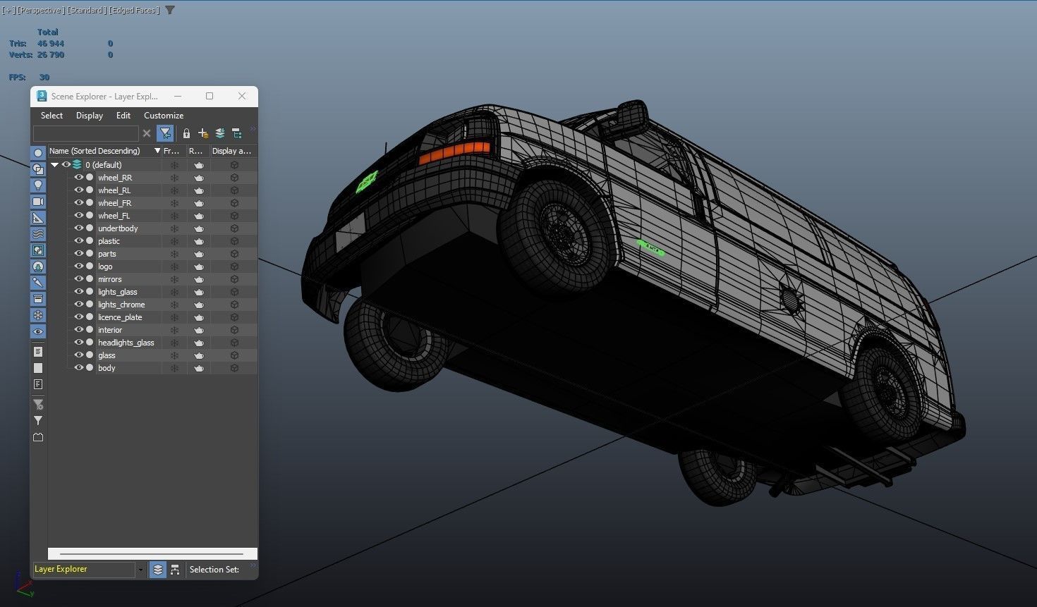 Express van Low-poly 3D model_18