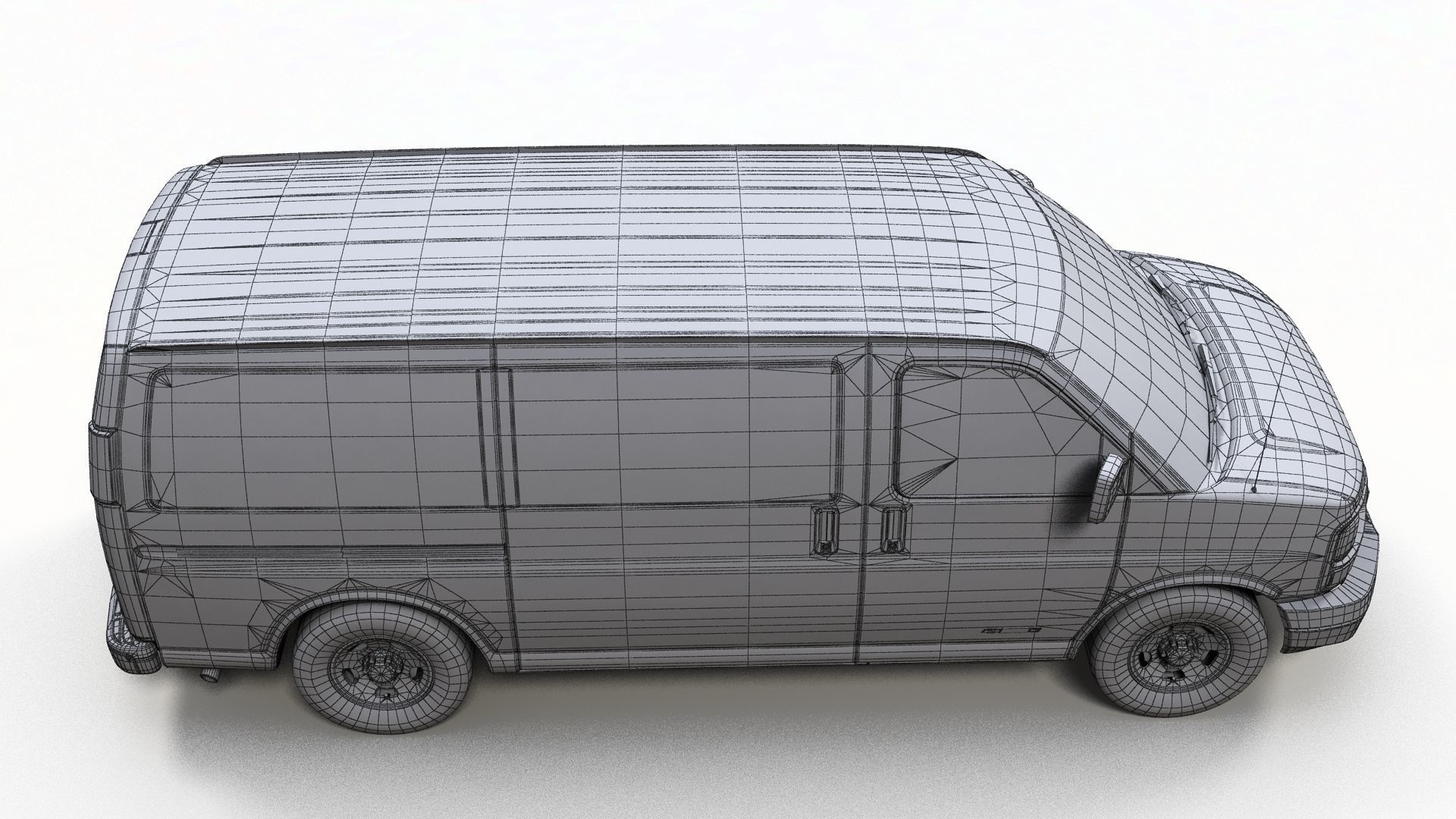 Express van Low-poly 3D model_10