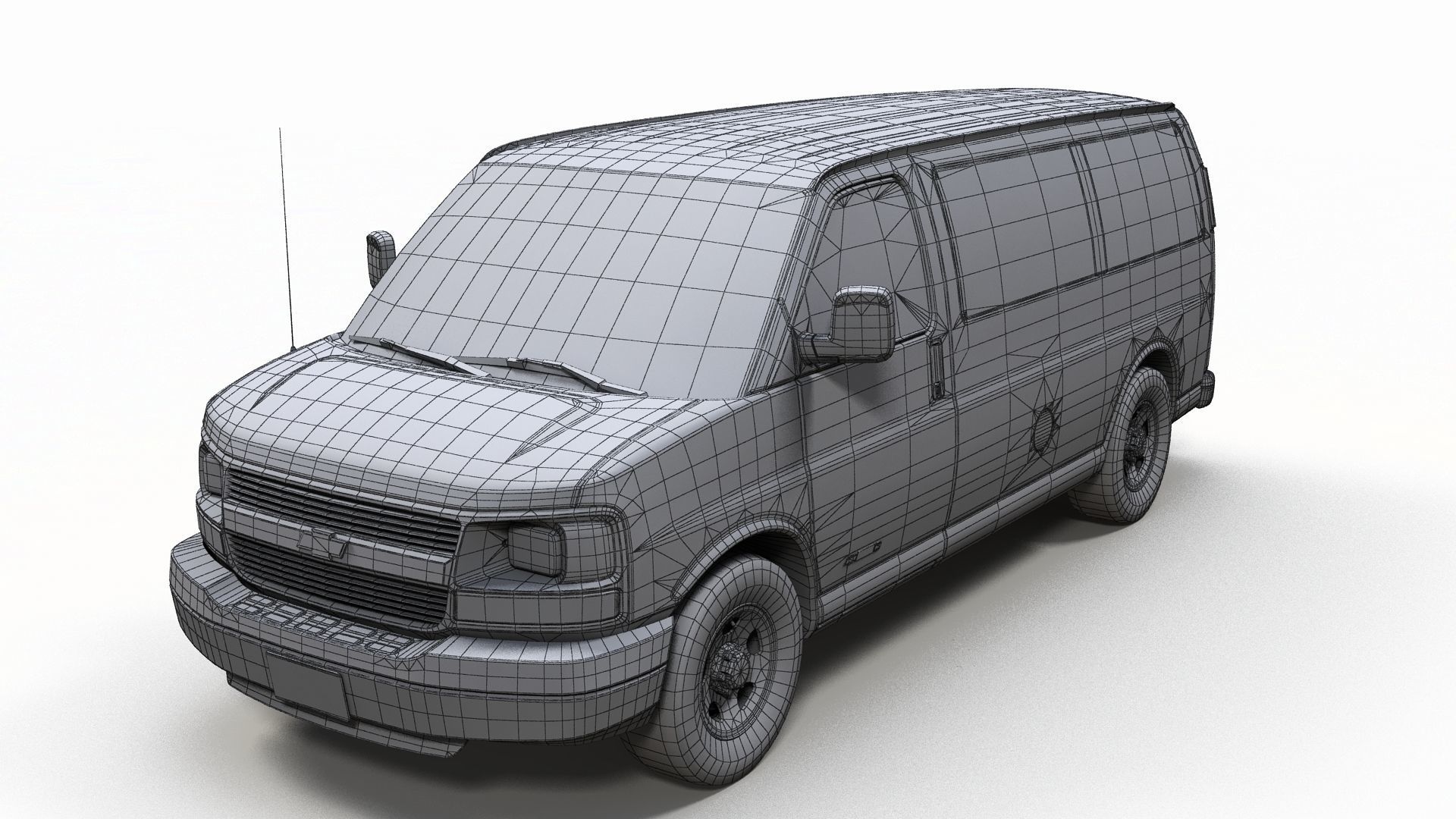 Express van Low-poly 3D model_8
