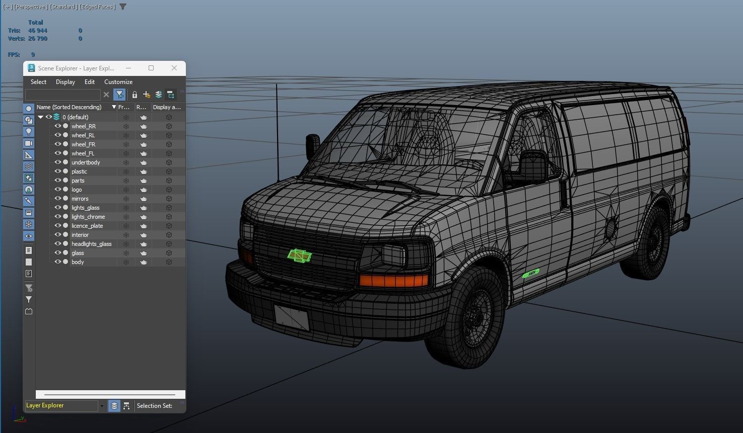 Express van Low-poly 3D model_15