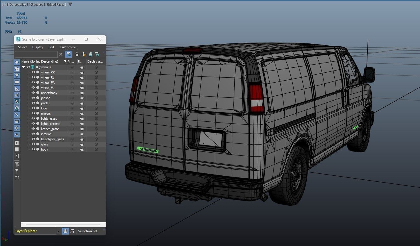 Express van Low-poly 3D model_16