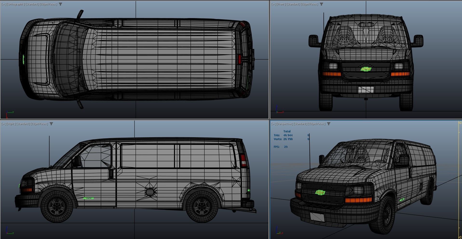 Express van Low-poly 3D model_17
