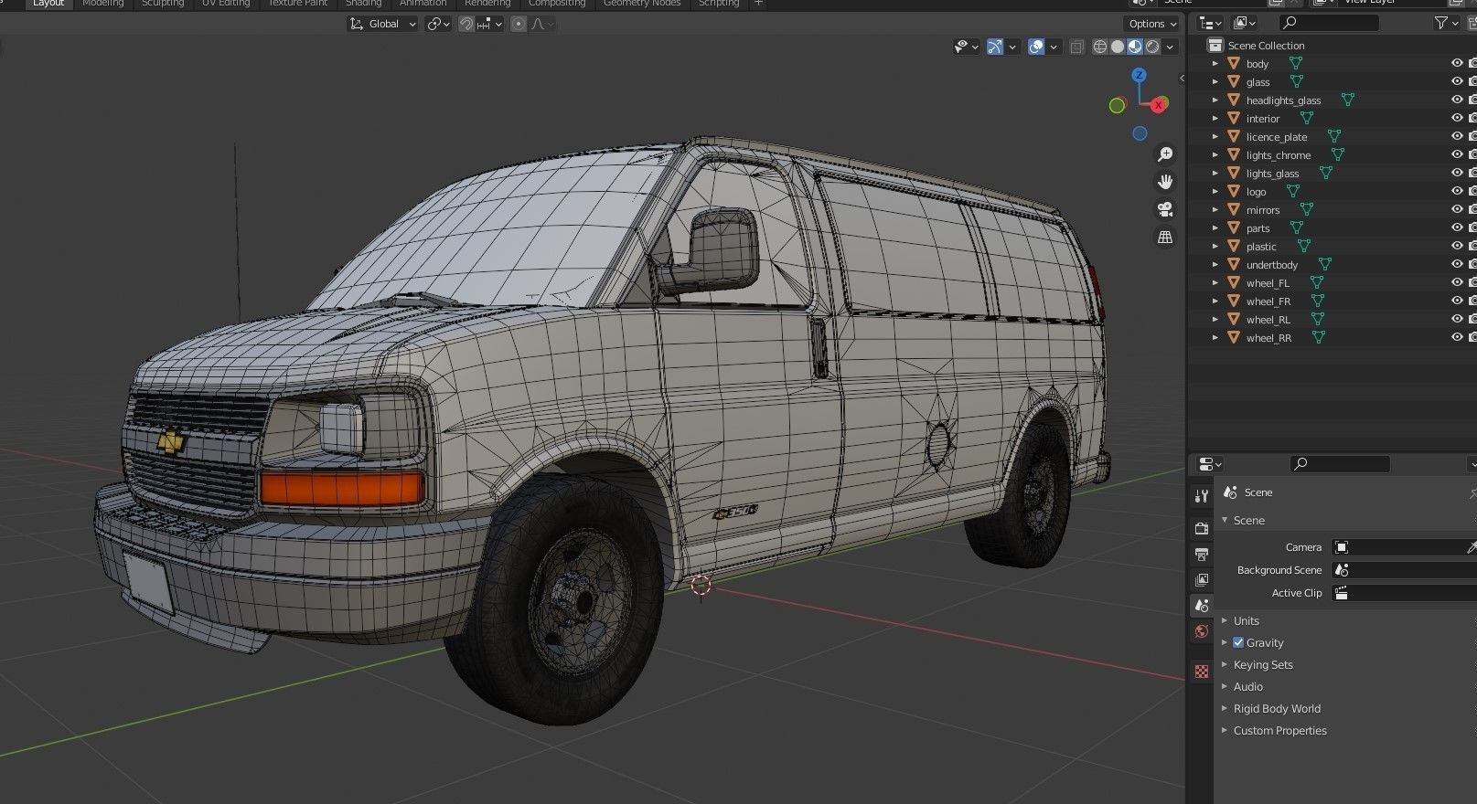 Express van Low-poly 3D model_19