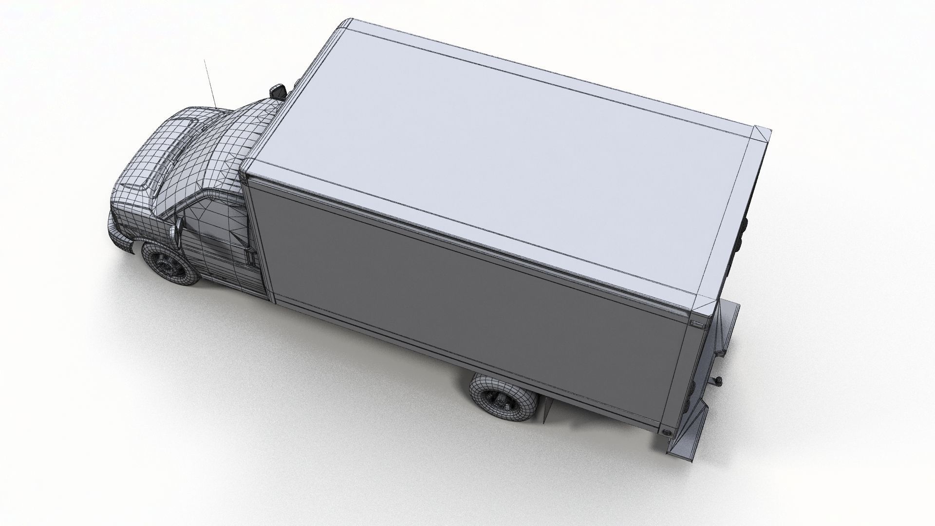 Express box truck Low-poly 3D model_13